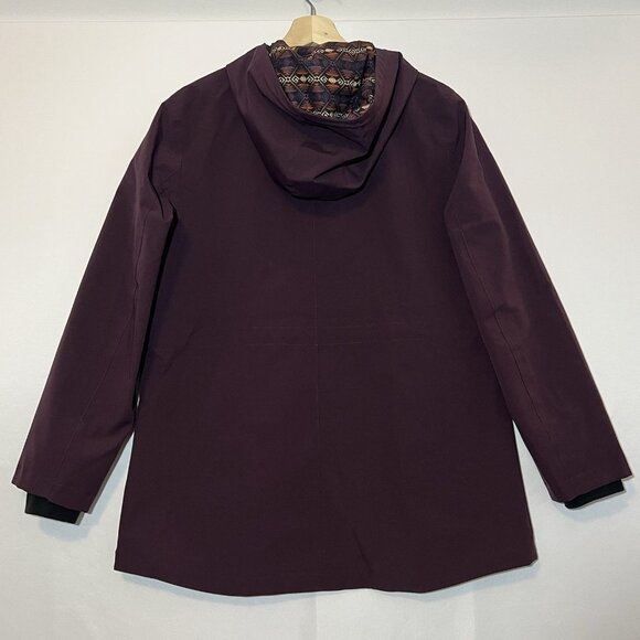 Pendleton Women's Tape Seam Hooded Rain Jacket Purple Medium Outdoor Winter Zip - Picture 4 of 12